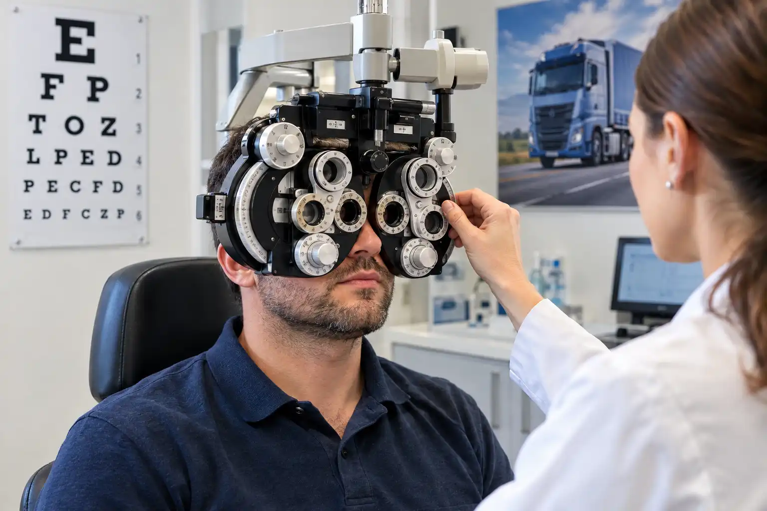 HGV driver eyesight requirements, including HGV medical eyesight requirements, DVLA HGV eyesight requirements, HGV vision standards and the Driver Medical Test.