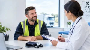 D4 medical without GP for HGV and PCV drivers at a professional medical appointment.